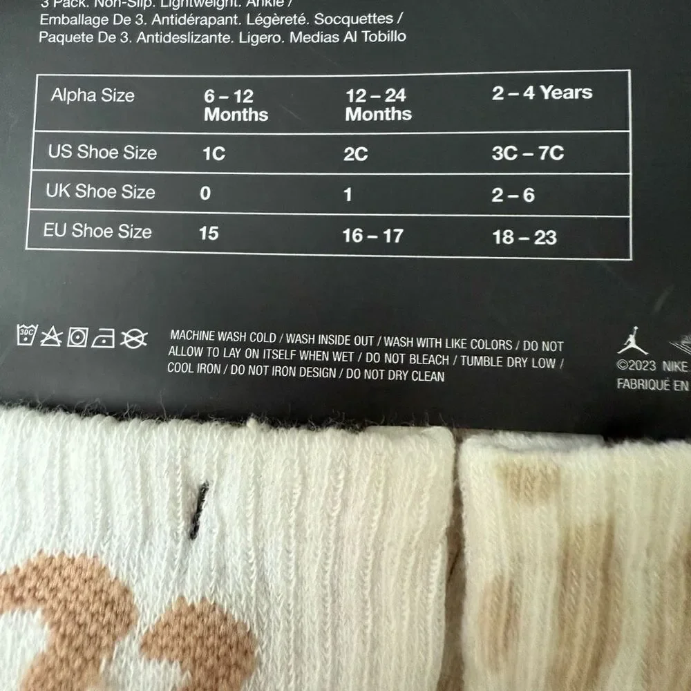 Air Jordan Girl 6 Pairs Lightweight Ankle Socks ~ Size 2-4 years NWT
